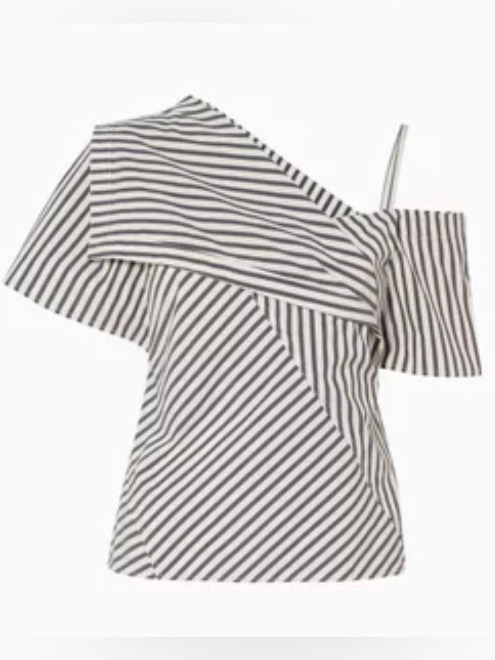 Theory Monochrome Foldover Striped Top. Black & White Striped. Size M EUC
